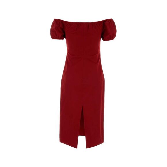 Miu Miu Women Red Poplin Dress - Picture 2 of 2